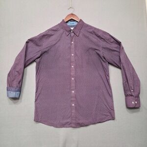 Age Of Wisdom Men's Burgundy Long Sleeve Button Up‎ Flip Cuff Shirt Size XL
